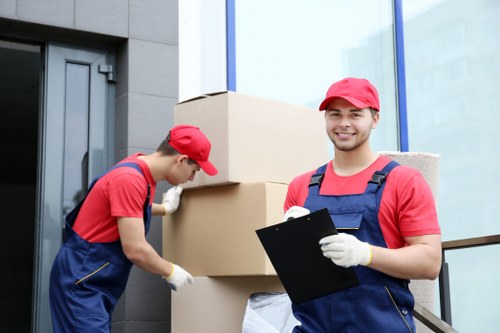 Removal van handling boxes and furniture near Uxbridge homes