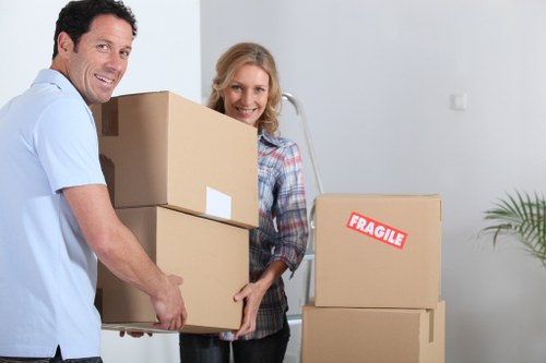 Busy Uxbridge residential street with parking considerations for moving day